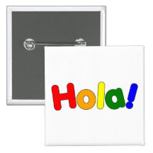 Spanish Rainbow Hello : Espanol Iris Hola Buttons