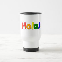 Spanish Rainbow Hello : Espanol Iris Hola Mugs