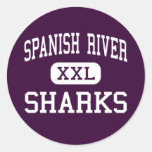 Spanish River - Sharks - High - Boca Raton Florida Round Stickers