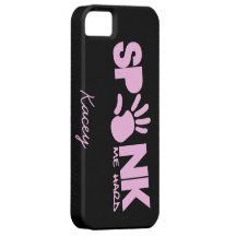 spank me hard - pink and black iPhone 5 case