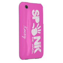 spank me hard - white and pink iPhone 3 Case-Mate cases
