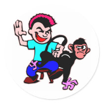 Spank The Monkey #002 stickers by WhiteTiger_LLC Spank The Monkey #002 stickers