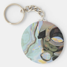 Spanner, nut in oil key chain
