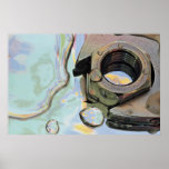 Spanner, nut in oil posters