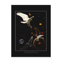 "Spark of Creation" White Raven Gifts postcards by HANDPRINTS "Spark of Creation" White Raven Gifts postcards
