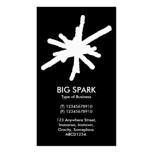 Spark - White on Black Business Cards