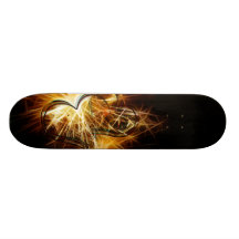 Sparking golden hearts skate board deck