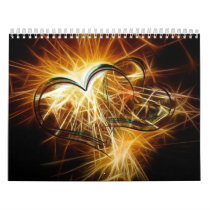 Sparking golden hearts wall calendars