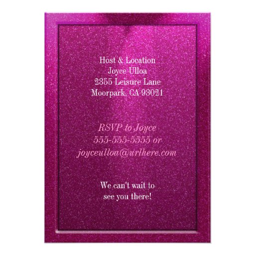 Sparkle 21st Pink Birthday Party Invitations