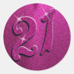 Sparkle 21st Pink Birthday Party Stickers stickers