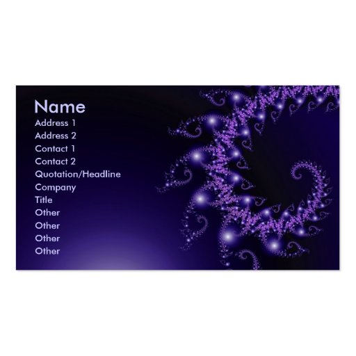 Sparkle 3 Abstract Fractal Fine Art Business Card (front side)