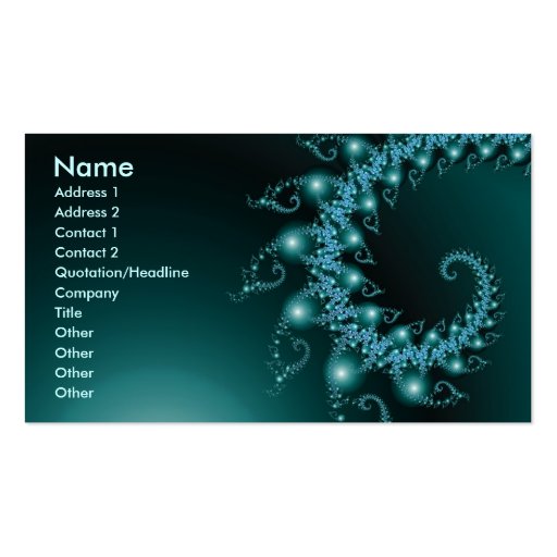 Sparkle 3 Abstract Fractal Fine Art Business Card Template