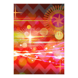 Sparkle and Shine Chevron Light Rays Abstract Personalized Invitations