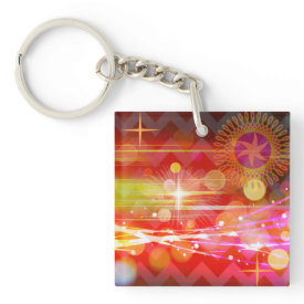 Sparkle and Shine Chevron Light Rays Abstract Acrylic Keychain