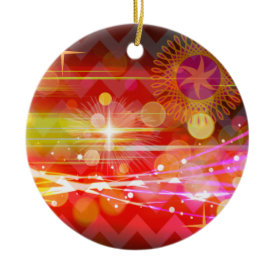 Sparkle and Shine Chevron Light Rays Abstract Ornament