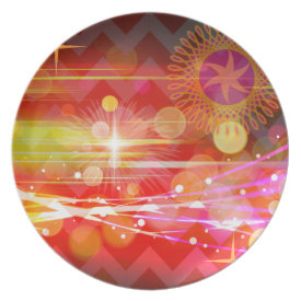 Sparkle and Shine Chevron Light Rays Abstract Plate