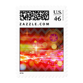 Sparkle and Shine Chevron Light Rays Abstract Postage Stamp