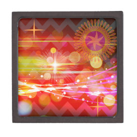 Sparkle and Shine Chevron Light Rays Abstract Premium Keepsake Box