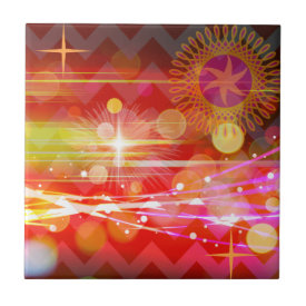 Sparkle and Shine Chevron Light Rays Abstract Ceramic Tiles