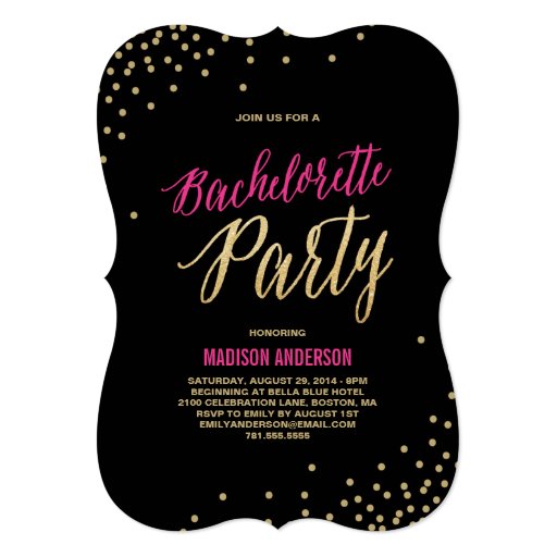 Sparkle | Bachelorette Party Invitation (front side)
