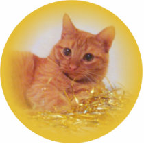 Sparkle Cat Holiday Ornament photo sculptures
