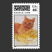 Sparkle Cat Holiday Postage postage
