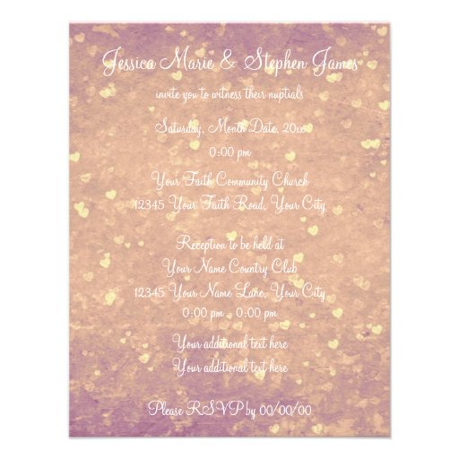 Sparkle Hearts Personalized Announcements