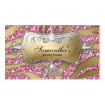 Sparkle Jewelry Business Card Zebra Gold Pink Silv