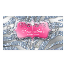 Sparkle Jewelry Business Card Zebra Pink Silver business cards