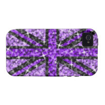 Sparkle Look UK Purple Black iPhone 4 tough iPhone 4 Case