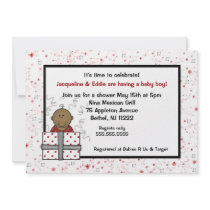 Sparkle Red & Black shower Invite dark boy