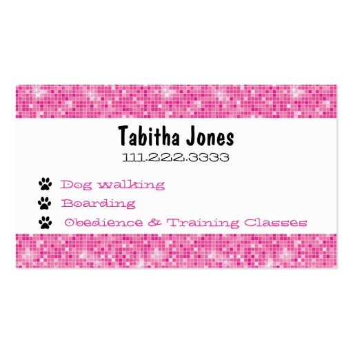 Sparkle & Shine Dog Walking : Business Cards (back side)