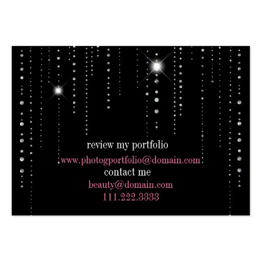 Sparkle & Shine Makeup Artist : Business Card (back side)