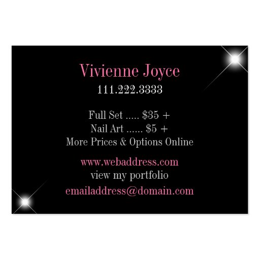 Sparkle & Shine Zebra : Business Cards (back side)