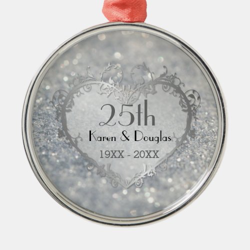 25th wedding anniversary christmas ornament