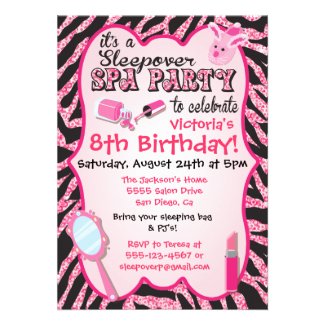  Birthday Party on Sparkle Sleepover Spa Birthday Party Invitations By Mcbooboo