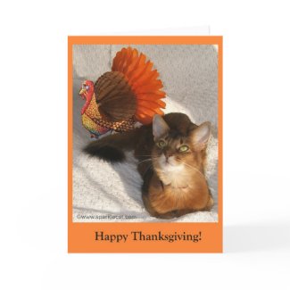 Sparkle Thanksgiving Kitty Card card