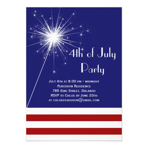 Sparkler 4th of July Party Invitation