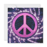 Sparkler Pink Peace Sign Invitations