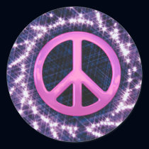 Sparkler Pink Peace Sign stickers