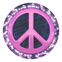 Sparkler Pink Peace Sign Sticker