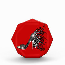 Sparkling Black Stiletto on Red Awards