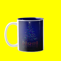 Sparkling Blue Christmas Tree mugs