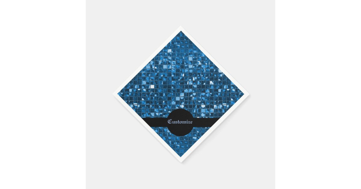 Sparkling Blue Mosaic Pattern Napkins Zazzle