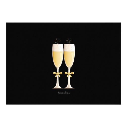 Sparkling Champagne 50th Wedding Anniversary Party Cards