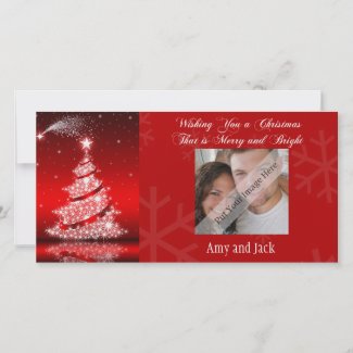Sparkling Christmas Tree Photo Card photocard