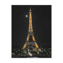 Sparkling Eiffel Tower at Moonlight Postcard