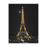 Sparkling Eiffel Tower at Moonlight Postcard