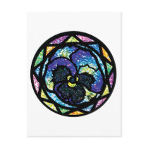 Sparkling Glitter Blue Pansy Postcards
