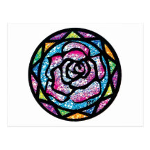 Sparkling Glitter Light Pink Rose Post Cards